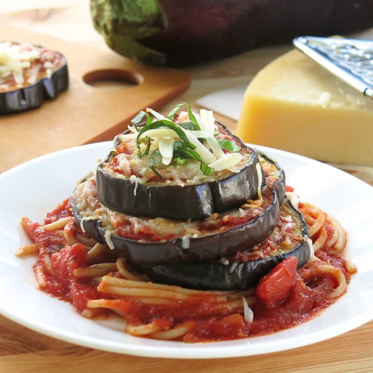 Easy Meatless Eggplant Stacks Recipe (No Breadcrumbs)